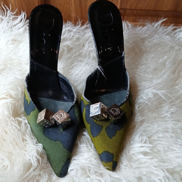 Dior Camouflage Green and Black Heels - Picture 1 of 16
